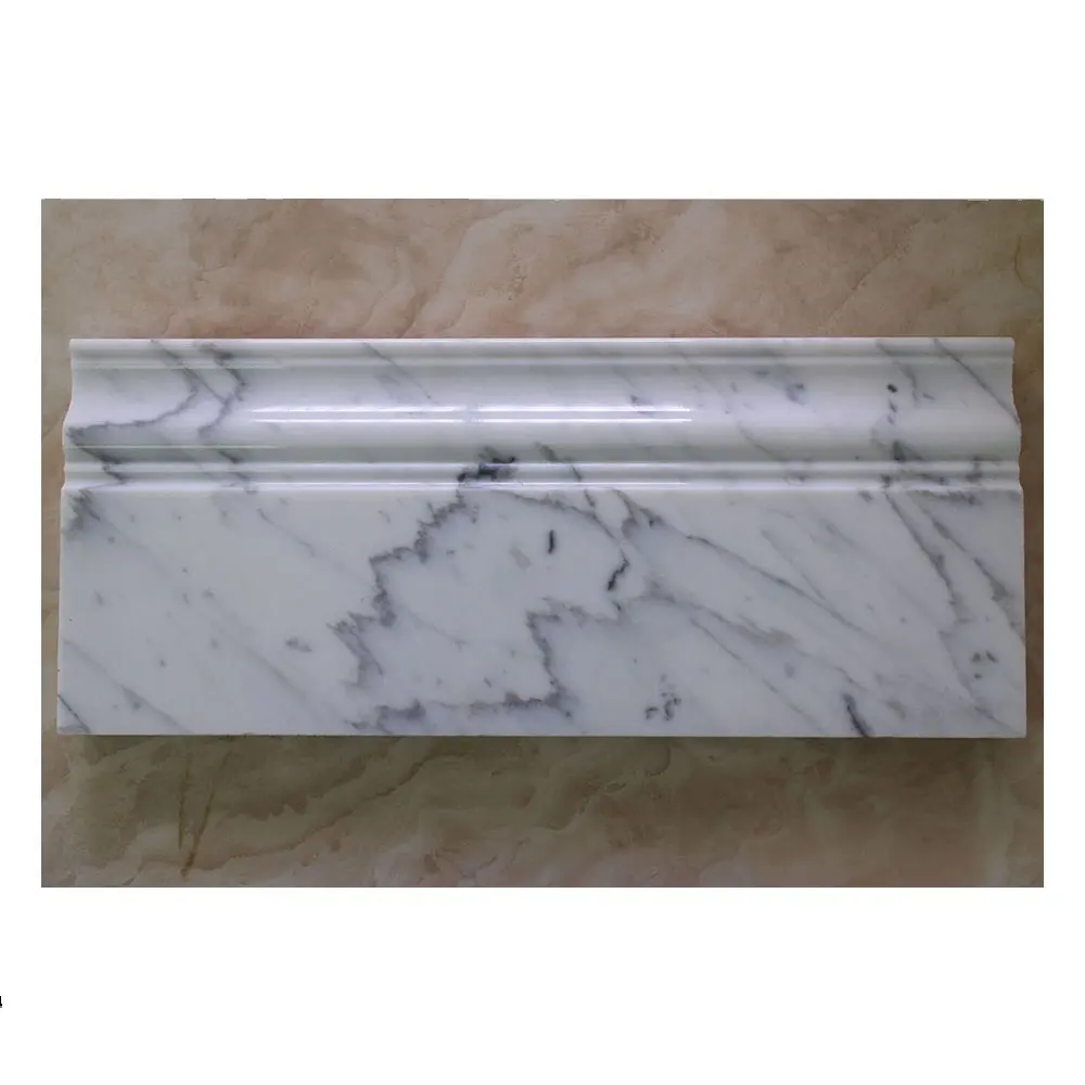 Đá Biên Giới Gạch Carrara Bằng Đá Cẩm Thạch Trắng Ốp Chân Tường Hội Đồng Quản Trị với Đẹp Cạnh