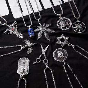 Collier Hip-hop en Acier Titane Tendance Style Métallique pour Hommes, Pendentif Polyvalent pour Club, Longue Chaîne de Pull - Product Image 3