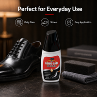 Hei Niu - Betún para Zapatos con Acabado Mate Esmerilado de 75 ml, Color Negro Toro, Líquido Nutritivo para Cuero, Antihuellas, Fácil de Limpiar, para Hombre/Mujer
