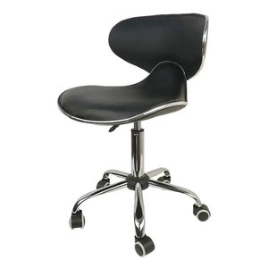 Silla de Barbero Hidráulica Giratoria con Altura Ajustable, Silla de Peluquería con Ruedas y Estructura Metálica para Salón de Belleza Comercial - Product Image 1