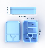 Boîte à bento en silicone de qualité alimentaire SSPH, 6 compartiments, étanche, micro-ondable, boîte à lunch pour enfants pour l'école et les voyages