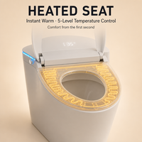 WC intelligent de luxe en céramique en forme de V, à poser au sol, allongé, pour salles de bain haut de gamme