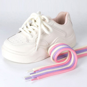 Cordones de Zapatos Unisex de Poliéster con Patrón Sólido Redondo de 8 mm de Grosor Personalizados por WEGOODZF para Zapatillas de Moda, Deportivas y Casuales - Product Image 1