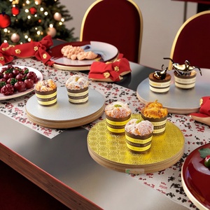 Sunshie Custom Logo Christmas Cake Drum 3-6mm Thick MDF Board in Round or Square Embossed Printing for Christmas Cakes - Product Image 3