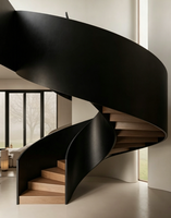Escalier en colimaçon de luxe pour l'intérieur avec marches en chêne de l'usine de Foshan