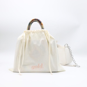 Promotional Custom Cotton Linen Drawstring Shopping Bag Reusable Muslin Cotton Gift Promotion Bg - Product Image 2