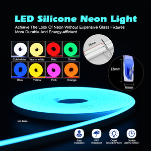 En vente 5M 6x12mm Neon Light 12V Single Color Neon Strip Silicone Pvc Led Flex Neon Sign Light - Product Image 2