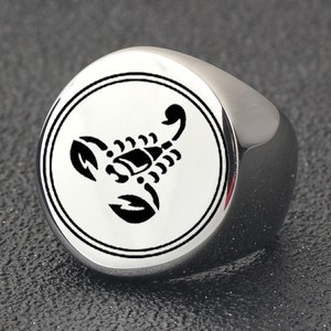 Anillo de Acero Inoxidable con Escorpión de 22MM, Grabado Láser, Zodiaco Animal, Joyería Vintage para Hombre, Regalo - Product Image 3