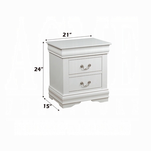 Traditional Classic White <b>2</b> <b>Drawer</b> Nightstand Wooden Bedroom Furniture - Product Image 5