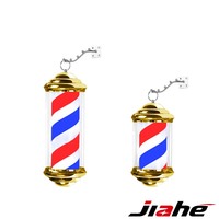 Lampu Barber Pole LED Modern dengan Lampu Salon Rambut Berputar, Menampilkan Garis Merah Putih Biru, Gaya Mewah