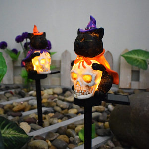 Vente chaude Nouveau Solaire En Plein Air Halloween <span class=keywords><strong>Citrouille</strong></span> Lanterne Résine Artisanat pour Jardin Fantôme Festival Atmosphère Atmosphère - Product Image 4