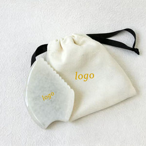 Outils de massage facial Gua Sha en pierre de jade cristal blanc transparent, vente en gros d'usine - Product Image 1