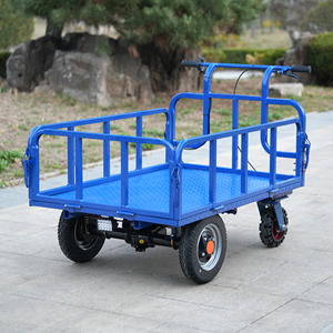 High-Horsepower Orchard Transporter Carro de coche plano eléctrico para jardín al aire libre Carga doméstica Vagón de descarga de hierro para el hogar - Product Image 3