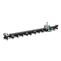 Machine de découpe laser à fibre à trois mandrins LXSHOW LX122TX(3)B, longueur 12 m, diamètre 220 mm, puissance élevée 12 kW pour la découpe de tubes