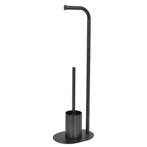 HANGSHAU S/S grafite Grey rivestimento <span class=keywords><strong>scopino</strong></span> <span class=keywords><strong>e</strong></span> <span class=keywords><strong>rotolo</strong></span> di carta <span class=keywords><strong>porta</strong></span> bagno in piedi <span class=keywords><strong>porta</strong></span> carta - Product Image 3