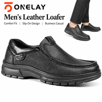 Chaussures de bureau élégantes pour hommes en cuir lisse véritable noir à plateforme, avec logo personnalisé, vente en gros directe d'usine