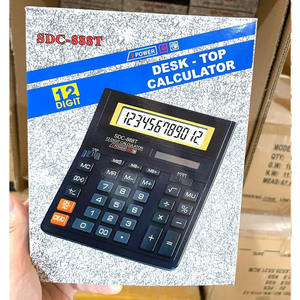 เครื่องคิดเลข Sdc 888t 12 หลัก ใช้พลังงานจากแบตเตอรี่ พลาสติกสีดำ เครื่องคิดเลขทางการเงินสำหรับนักเรียน ดีไซน์ปุ่มกด สำหรับใช้ในสำนักงาน - Product Image 2