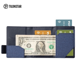 Portefeuille RFID pour cartes de crédit, en cuir et aluminium, minimaliste, pour hommes, <span class=keywords><strong>porte</strong></span>-cartes de visite <span class=keywords><strong>Airtag</strong></span> - Product Image 2