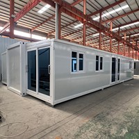 Maison conteneur en acier préfabriquée de luxe moderne, extensible et pliable, de 20, 30 ou 40 pieds, avec salle de bain et cuisine, pour villa