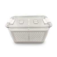 Duurzame stapelbare afwateringsbak met ventilatie, plastic koelkastorganizer voor fruit en groenten, groothandel