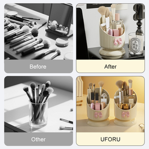 Uforu nhựa máy tính để bàn trang điểm bàn chải chủ đứng tổ chức Lưu trữ mỹ phẩm container hộp - Product Image 4
