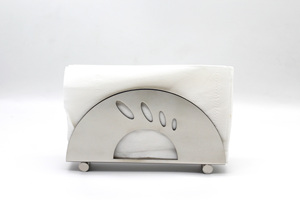 Soporte para toallas de papel <span class=keywords><strong>vertical</strong></span> de escritorio personalizado, dispensador de papel tisú, <span class=keywords><strong>servilletero</strong></span> de mesa de acero inoxidable para cocina, salón de hotel - Product Image 2