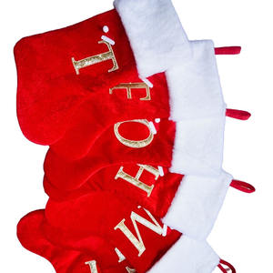 Fournitures de décoration de Noël <span class=keywords><strong>Rouge</strong></span> Haut de gamme Velours <span class=keywords><strong>Lettre</strong></span> Chaussettes DIY Nom Chaussettes De Noël Maman Cadeau Chaussettes - Product Image 5