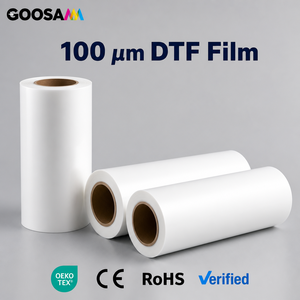 Rollo de película de transferencia DTF PET de 30 cm, 12 pulgadas, 60 cm, 100 m, 100 um, de doble cara, con despegue en frío y en caliente, para impresión directa a película con prensa térmica. - Product Image 1