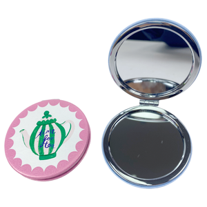 Loose Bulk Foldable Pocket Mirror PU Leather Printed Water Pot and Bee Design Compact Cosmetic Promotional Children Gifts