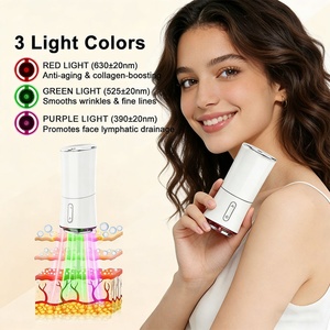 Face Neck Skin Lifting & Tightening Beauty Instrument RED PURPLE GREEN Color & 3 Modes Vacuum <b>Cupping</b> Massage Device - Product Image 5