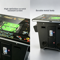 Table d'arcade rétro en métal durable à pièces 60 jeux Machine à cocktail vidéo jeu d'amusement électrique anglais 2 joueurs