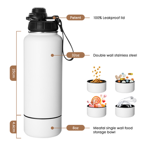 <span class=keywords><strong>Bottiglia</strong></span> d'Acqua per Animali Domestici da 32oz a Doppio Strato in Acciaio Inox 304 <span class=keywords><strong>con</strong></span> Contenitore per Cibo per Cani, per Passeggiate e Escursioni all'Aperto - Product Image 3