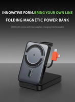 Chargeur sans fil magnétique portable intelligent 2-en-1 pour montre connectée et téléphone portable, charge rapide, affichage LED, 10000 mAh haute capacité