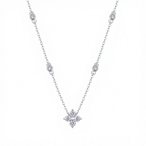 High Quality Brilliant Cut Moissanite Necklace Women 925 Sterling Silver 18K Gold Plated Elegant Wedding Jewelry Claw <b>KARATS</b> GRA - Product Image 3