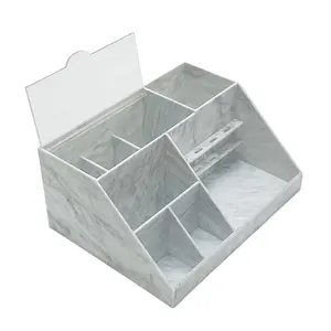 China Supplier Custom Hot Sale Marble Acrylic Makeup Organizer