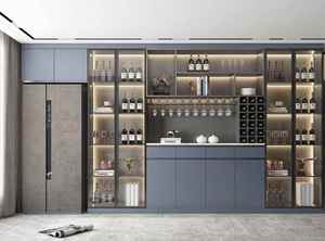 Gabinetes de Vino de Lujo de Roble Macizo Personalizables |   Muebles de Bar Modernos y Ecológicos para el Hogar con Capacidad para 30-39 Botellas - Product Image 5