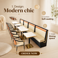 Grands meubles modernes pour hôtel et restaurant, canapé en cuir rembourré, table à manger, ensemble de chaises, mobilier commercial, respectueux de l'environnement