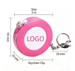 Ruban à mesurer souple rétractable portable de 60 pouces avec logo personnalisé et porte-clés pour la couture, la mesure corporelle et les travaux manuels - Product Image 2
