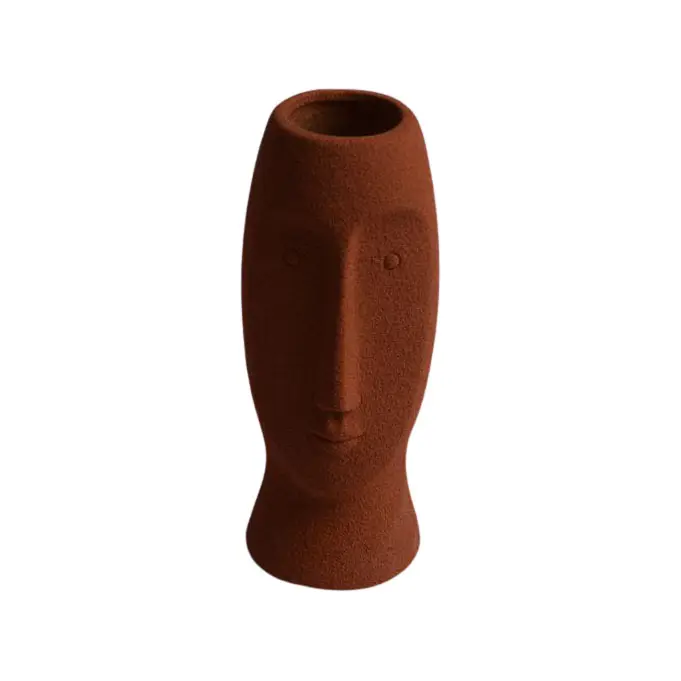 Wholesale creative flower clay centerpieces face ceramic vase for home decor