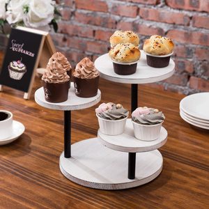 OEM 3 livelli di legno torta Stand e mostra riser legno bianco torta sta <span class=keywords><strong>per</strong></span> torte nuziali antipasto, Dessert o esposizione al dettaglio alzate - Product Image 2