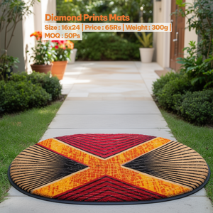 Tapis de porte antidérapant à motif diamant 16x24 pouces, tapis de sol en polyester doux pour la maison et l'hôtel, tapis de porte en caoutchouc 40x60 cm - Product Image 2