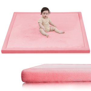 Oem ODM hiện đại an toàn Toddler Vườn Ươm Thảm cô gái San hô nhung màu hồng dày bọt sàn thảm Bộ nhớ bọt playpen Tatami <span class=keywords><strong>mat</strong></span> - Product Image 1
