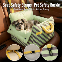 Siège de Voiture Portable pour Chien, Transporteur de Voyage Rembourré et Matelassé pour Animaux, Lit Rehausseur Pliable avec Poignée de Transport pour Petits Chiens et Chats - Vente en Gros