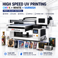 Imprimante à plat UV 6090, machine d'impression numérique industrielle avec CMYK+W+V pour l'impression sur acrylique, verre, bois, métal, coques de téléphone
