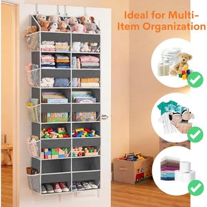 Over The Door Organizer 10 Compartments Gray Non Woven Fabric <b>Storage</b> <b>Rack</b> <b>For</b> Clothing Baby Products Behind Door - Product Image 5