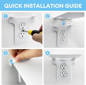 Metallo sostenibile moderna presa a parete Duplex presa scaffale Organizer cavo di stoccaggio rapido per tenere astuto porta altoparlanti - Product Image 3