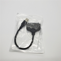 Adaptador USB 3.0 a SATA 3 III para Disco Duro, 7+22 Pines, Convertidor UASP SATA a USB 3.0 con Cable de Alimentación para HDD/SSD de 2.5 Pulgadas