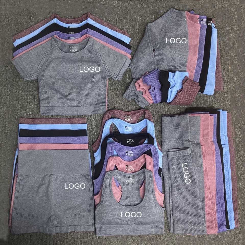 Wholesale Fitness Yoga Wear 5pcs Women Gym Clothing Seamless Workout Sets For Hot Sale Activewear