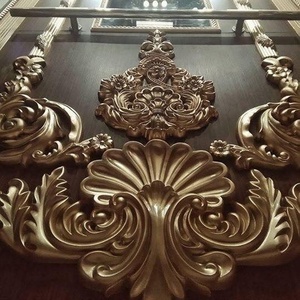 Brillante oro brillante color barroco antiguo foto espejo de marco de poliuretano adornos - Product Image 3
