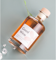 Botol Kaca Mini Miniatur 50ml 100ml 200ml untuk Jus, Anggur, Minuman Keras, Wiski, Vodka Grosir